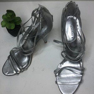 Gianni Bini Silver Srap Heels 8.5